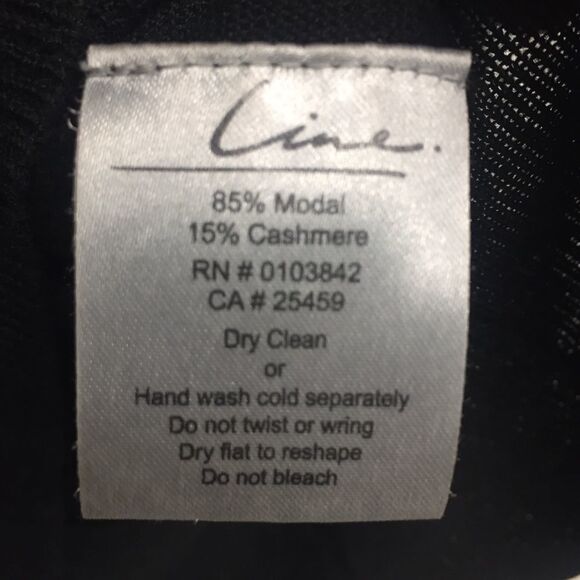 LINE THE LABEL KNITWEAR Cashmere Cowl Neck Dolman Sleeve Sweater Black S - Picture 7 of 8